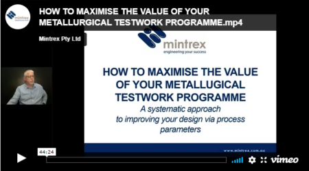 How to Maximise the Value of your Metallugical Testwork Programme Screenshot